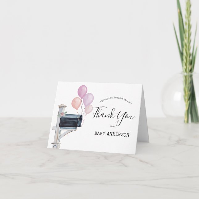 Baby Shower por Mail Pink Balloons Gracias (Anverso)