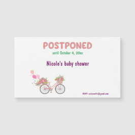 Baby Shower pospuesto con bicicleta floral