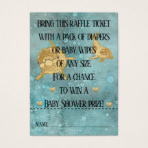 Baby Shower Raffle Ticket/Dolphin Mommy & Baby