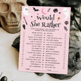 Baby Shower Rosa Halloween Prefiere Tarjeta