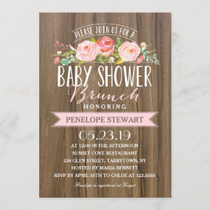 Baby Shower ruso   Rosa de invitación de Baby Show