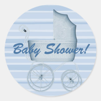 Baby Shower Stripes Buggy Pegatina