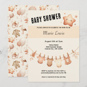 Baby Shower suave y suave - Invitación a la línea 