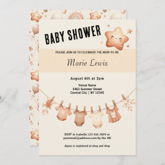 Baby Shower suave y suave - Invitación a la línea 