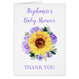 Baby Shower Sunflower Purple Floral Gracias
