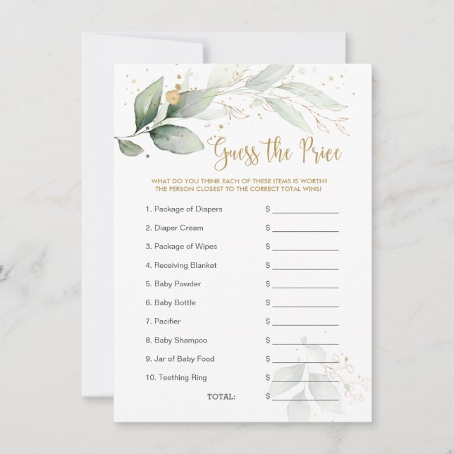 Baby Shower supongo que el follaje de la ecologiza (Anverso)