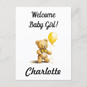 Baby Shower, Tarjeta De Oso De Teddy Personalizada