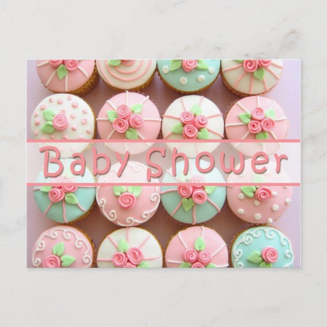 Baby Shower - Tarjeta postal Cupcakes (Anverso)