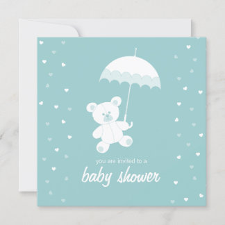 Baby Shower Teddy Bear Blue / Cualquier invitación