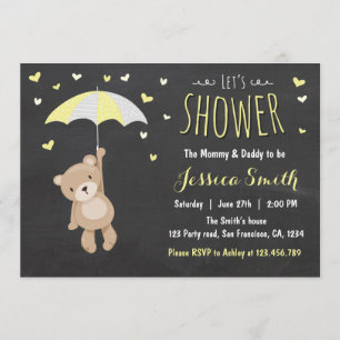 Baby Shower Teddy Bear Invitación Chica Niño Amari