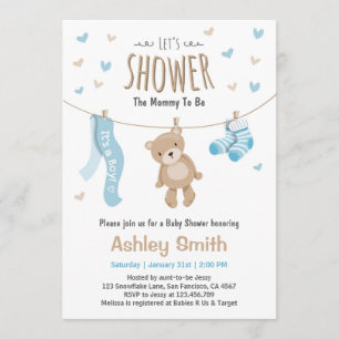 Baby Shower Teddy Bear Invitación Niño