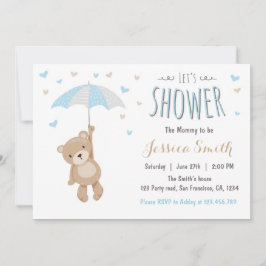 Baby Shower Teddy Bear Invitación Niño Niño Niño A