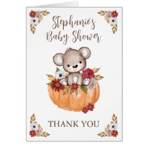 Baby Shower Teddy Bear Pumpkin Fall Gracias