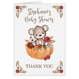 Baby Shower Teddy Bear Pumpkin Fall Gracias