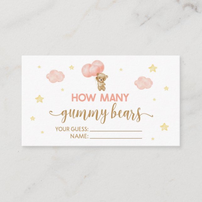 Baby Shower Teddy Cuántas Tarjetas De Juego De Oso (Anverso)