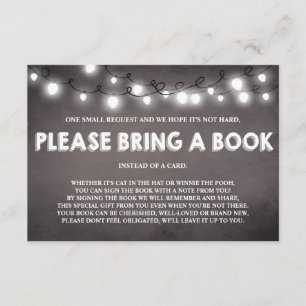 Baby Shower Trae una tarjeta de libro Luces rustic