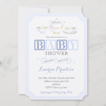 Baby Shower Vintage Tea Fiesta Invita tarjetas par