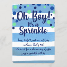 Baby Sprinkle - Invitación para bebé niño