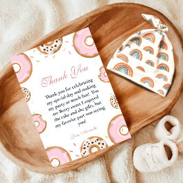 Baby Sprinkle Pink Baby Shower Tarjeta de agradeci