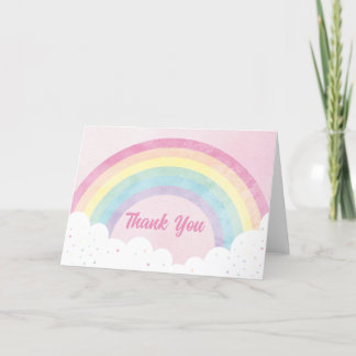 Baby Sprinkles Pastel Rainbow Tarjeta de agradecim