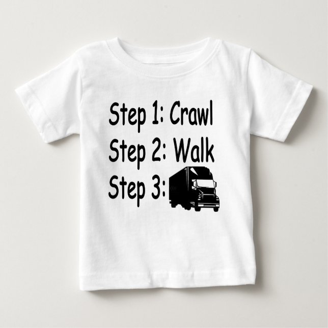 Baby Steps camioneta grande conduciendo camiseta (Anverso)
