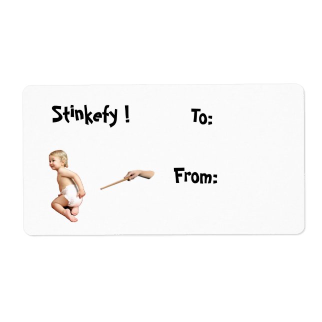Baby Stinkefy!-navidad etiqueta (Frente)