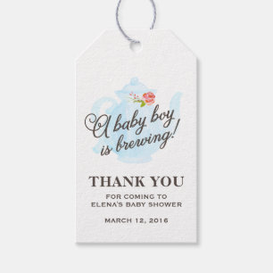 Baby Tea Fiesta   Etiqueta de regalo de Baby Showe