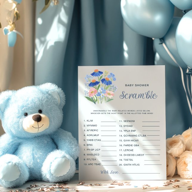 Baby Word Scramble Game Wildflower Baby Shower  (Subido por el creador)