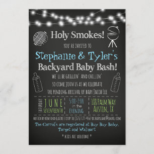 BaByQ BBQ Baby Shower Invitación y tarjeta de libr