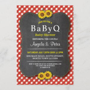 BABYQ Sunflower Baby Shower BBQ Pareja Invitación