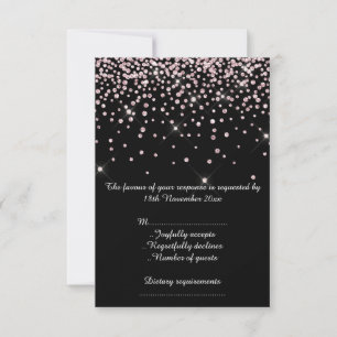 BABYSHOWER RSVP CRYSTAL PARTY BLACK PINK BIRTHDAY 