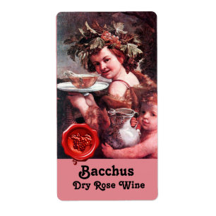 BACCHUS CON GRIETAS Y SELLO DE CERO ROJO DE VINO R