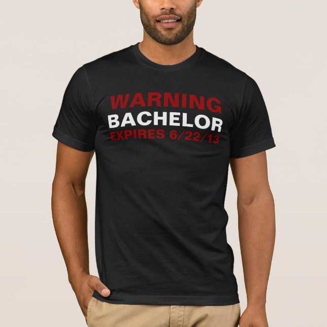 Bachelor personalizar de camisetas con fecha de ca (Anverso)