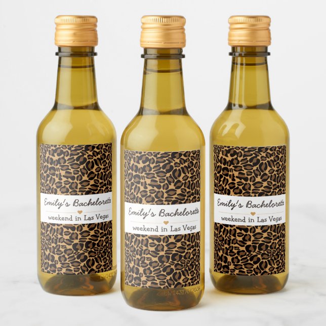 Bachelorette Bride Boujee Impresión de Leopardo de (Botellas)