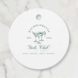 Bachelorette Chica Club Etiqueta de regalo redonda