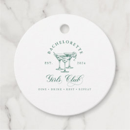 Bachelorette Chica Club Etiqueta de regalo redonda