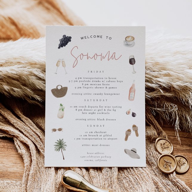 Bachelorette Country Wine Weekend Itinerary (Subido por el creador)