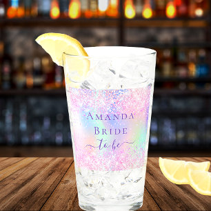 Bachelorette de novias púrpura holográfica