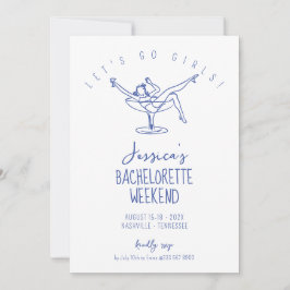 Bachelorette Invitación mujer en cóctel