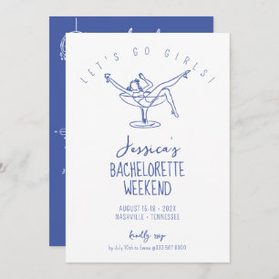 Bachelorette Invitación mujer en cóctel