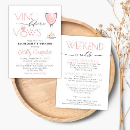 Bachelorette Invitación Rosa Vino de Oro antes de