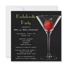 Bachelorette Martini Glass Invitación
