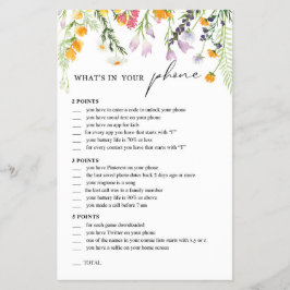 Bachelorette Party Phone Game Wildflowers Flyer Fl