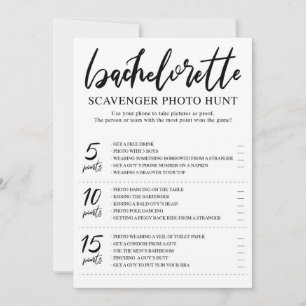 Bachelorette Scavenger foto caza tarjeta de juego