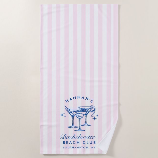 Bachelorette Toalla de playa moderna verde y amari (Anverso)