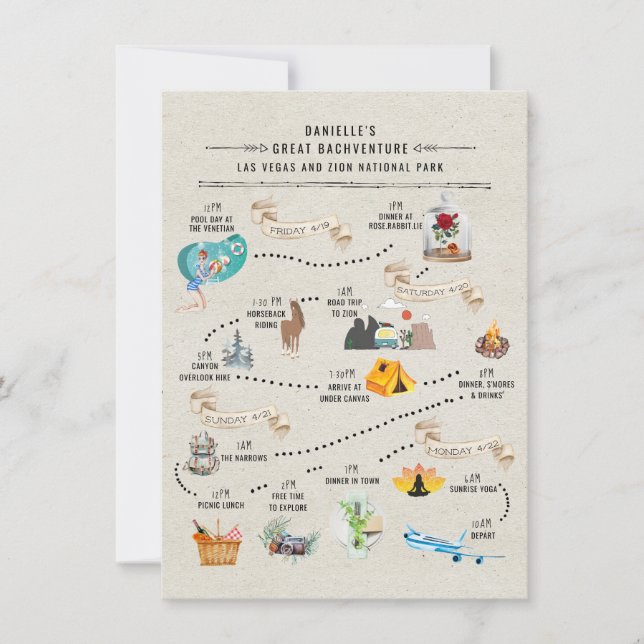 Bachelorette Weekend Itinerary | Las Vegas y Zion (Anverso)