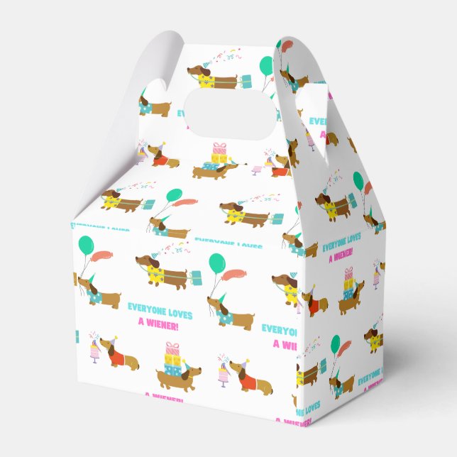 Bachelorette Wiener y Dachshund caja de Fiesta tem (Front Side)