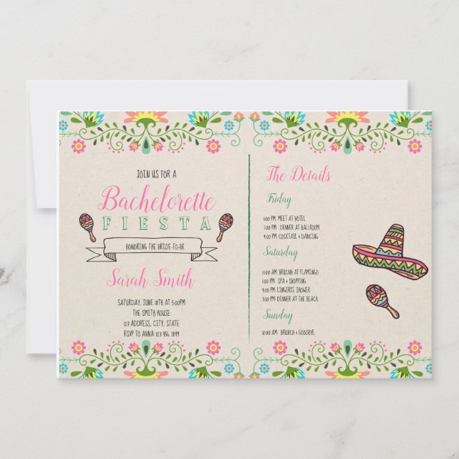 Bachillerato de Fiesta con invitación tineraria (Anverso)