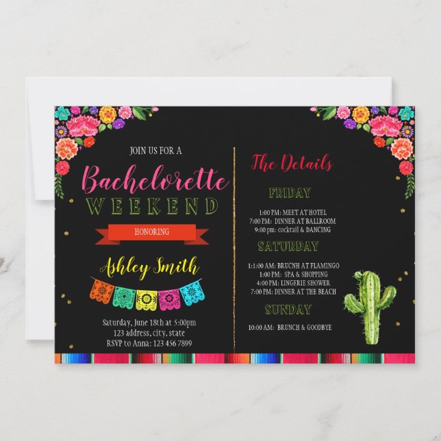 Bachillerato de Fiesta con invitación tineraria (Anverso)