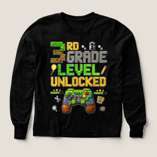 Back to School 3rd Grade Boys Gamer  (Diseño frontal)